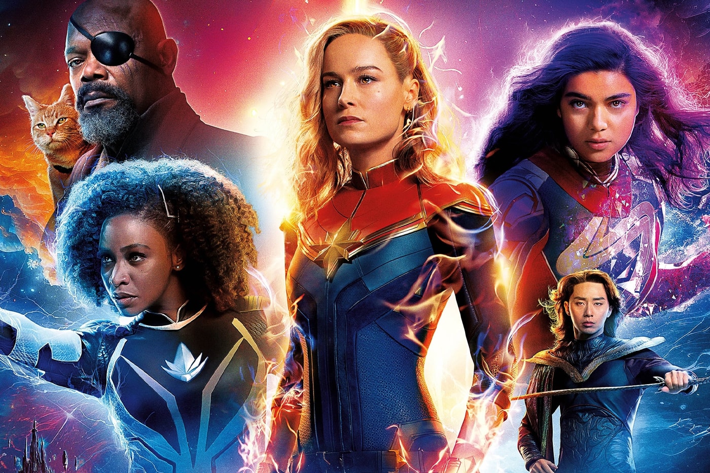 'The Marvels' Is Now the Lowest Grossing MCU Movie in History brie larson marvel cinematic universe park seo joon iman vellani zawe ashton kevin feige