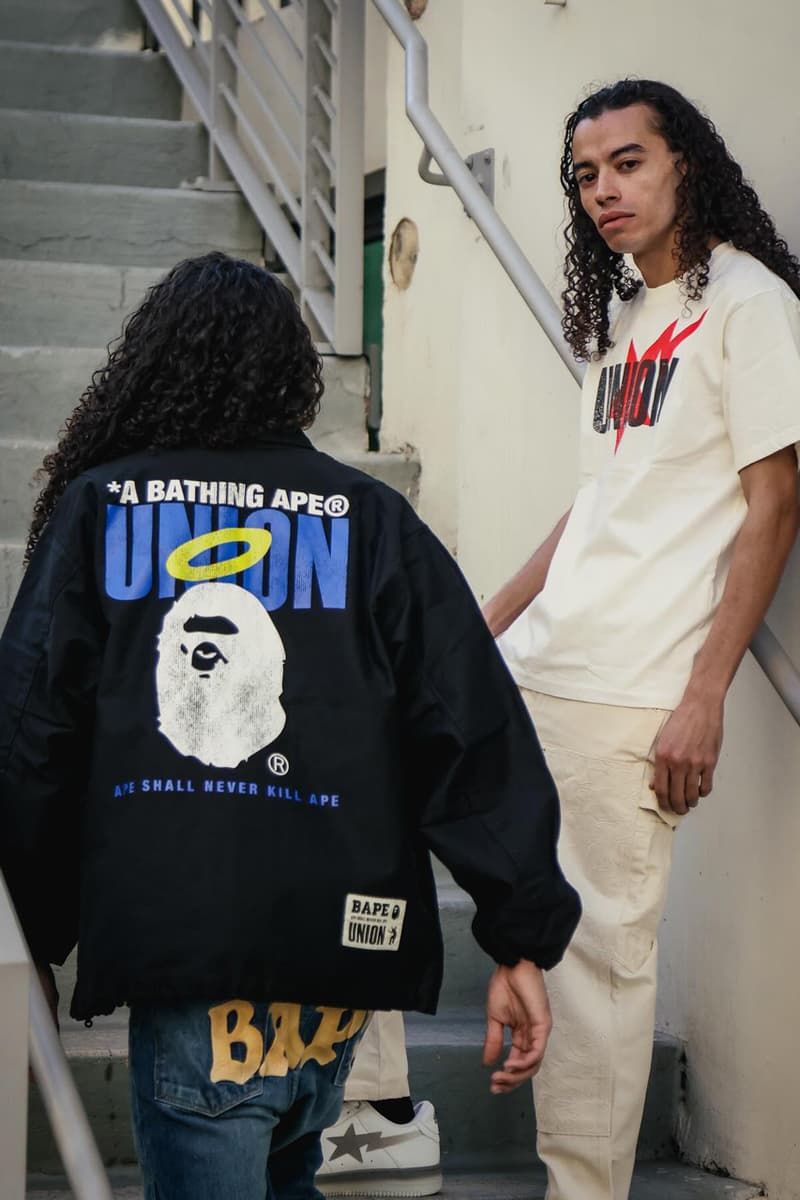 BAPE x UNION LA Present a Commemorative Co-Branded Collection anniversary capsule jacket bape sta graphic hoodie coach