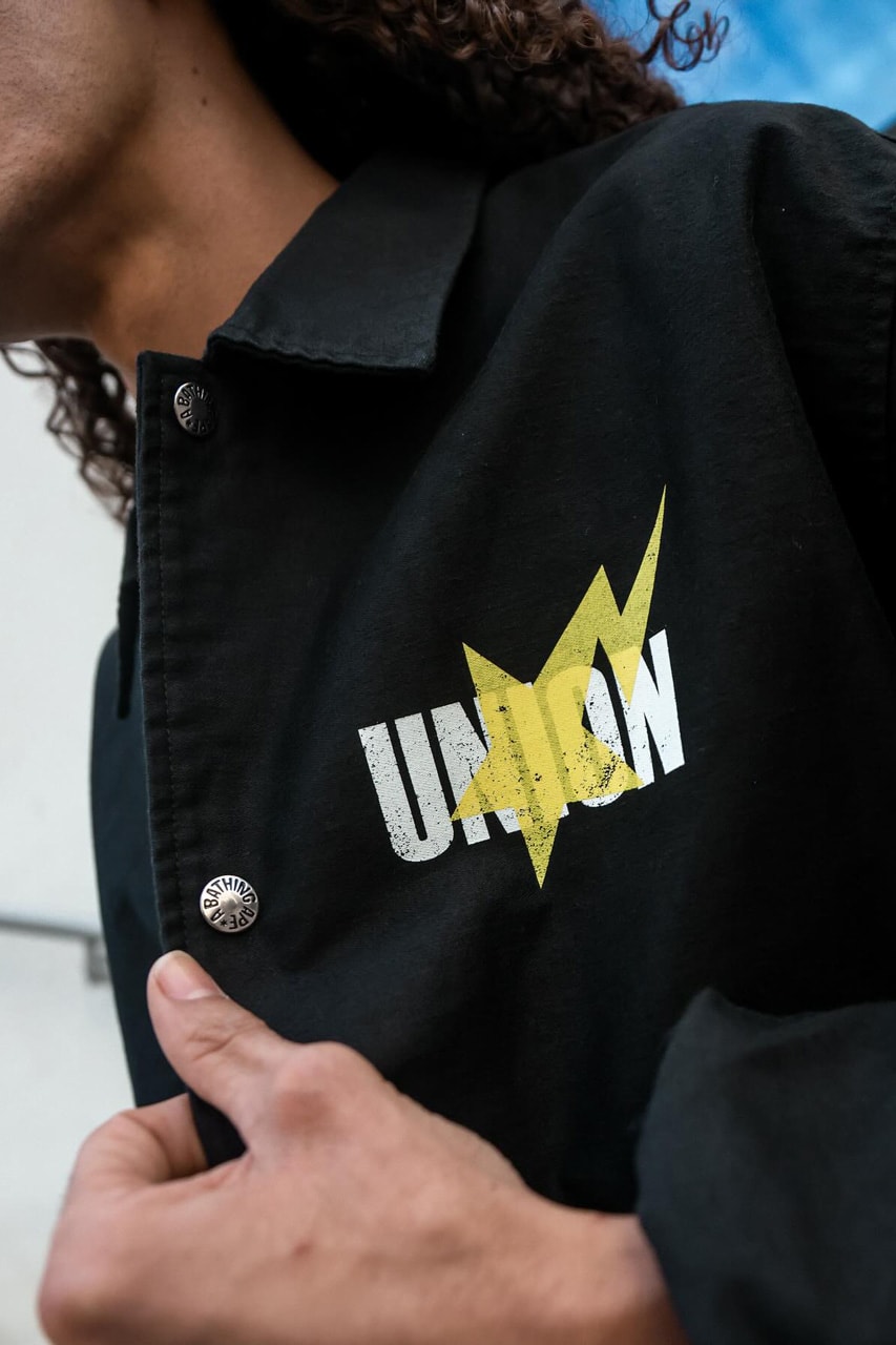 BAPE x UNION LA Present a Commemorative Co-Branded Collection anniversary capsule jacket bape sta graphic hoodie coach
