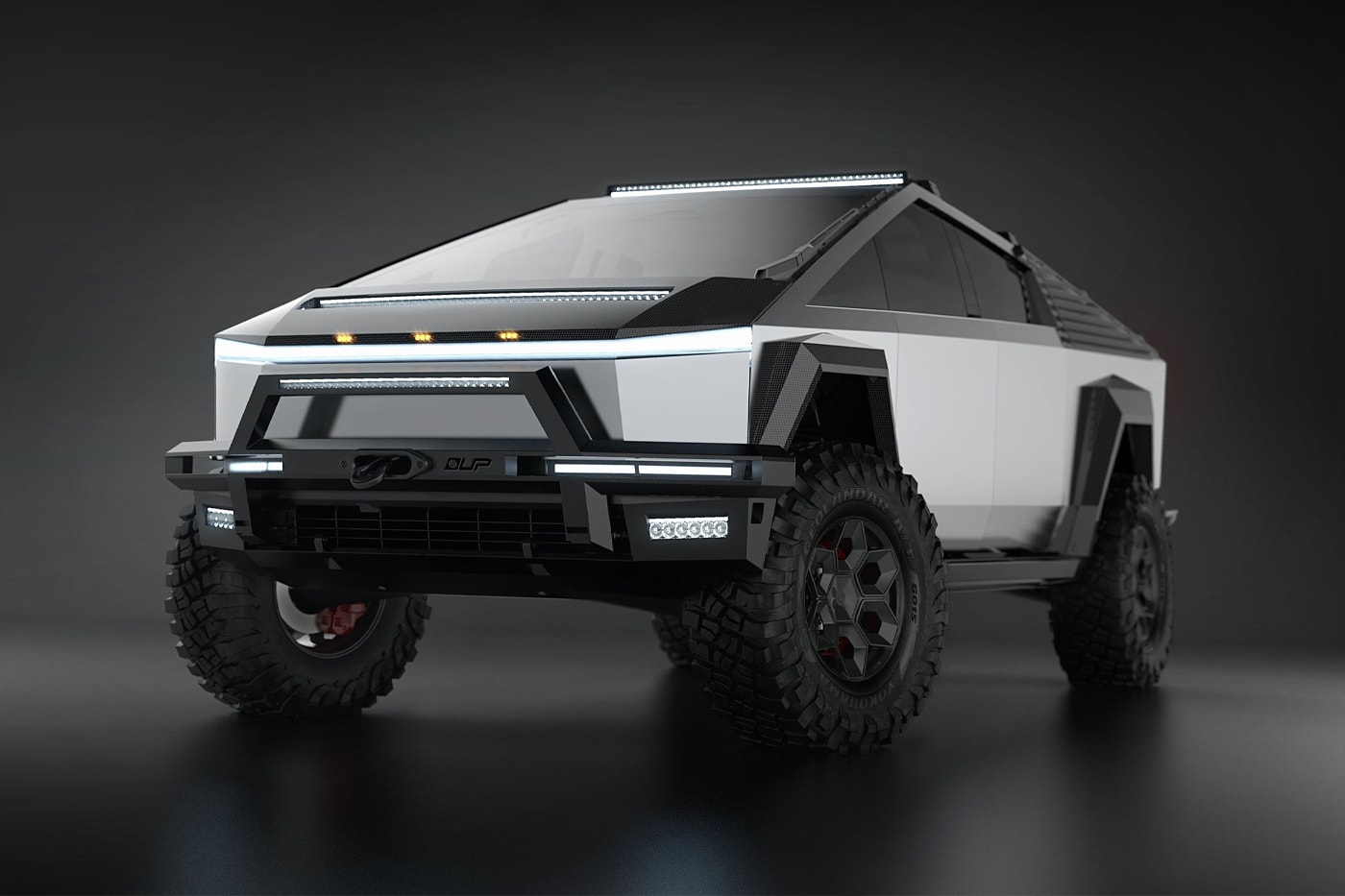Unplugged Performance Reveals Off-Road Version of the Tesla Cybertruck elon musk underbody armor aftermarket company 