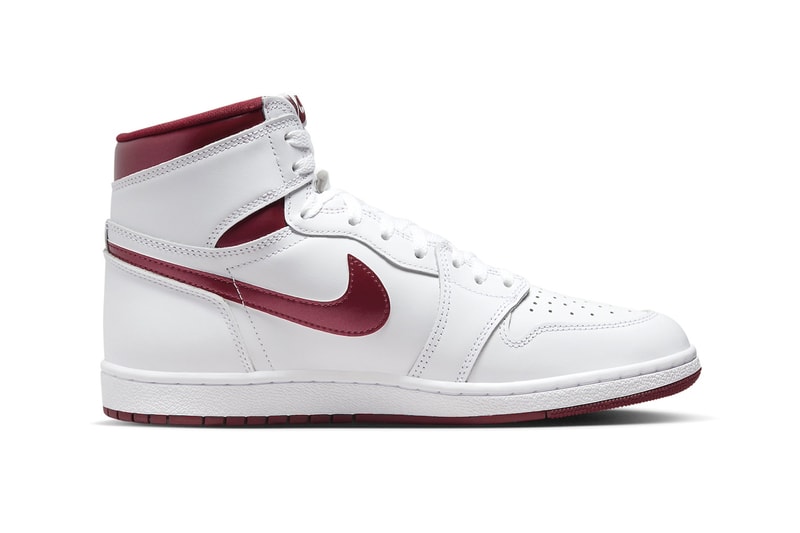 Air Jordan 1 High 85 "Metallic Burgundy" Slated To Return Next Month BQ4422-161 release info white team red white high tops swoosh