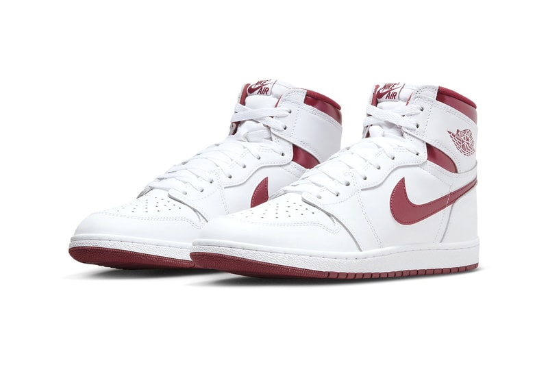 Air Jordan 1 High 85 "Metallic Burgundy" Slated To Return Next Month BQ4422-161 release info white team red white high tops swoosh