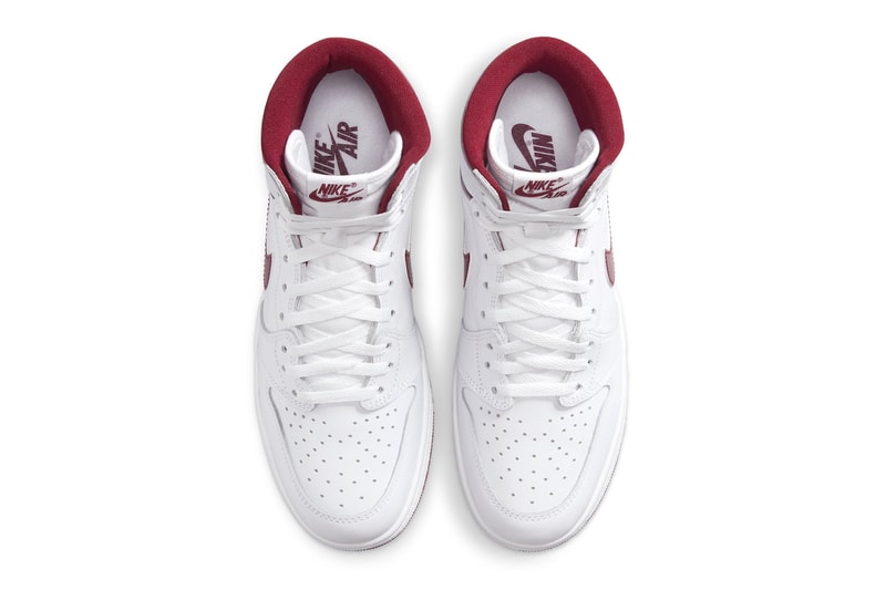 Air Jordan 1 High 85 "Metallic Burgundy" Slated To Return Next Month BQ4422-161 release info white team red white high tops swoosh