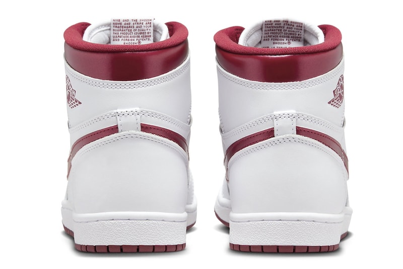 Air Jordan 1 High 85 "Metallic Burgundy" Slated To Return Next Month BQ4422-161 release info white team red white high tops swoosh
