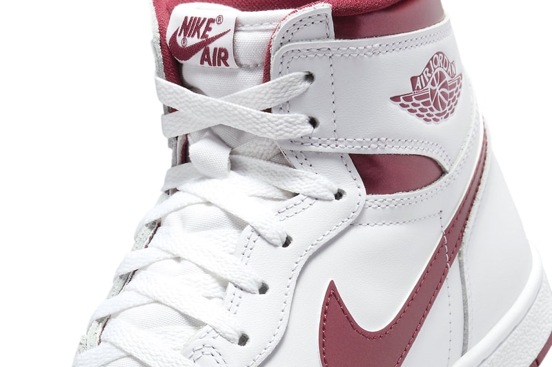 Air Jordan 1 High 85 "Metallic Burgundy" Slated To Return Next Month BQ4422-161 release info white team red white high tops swoosh
