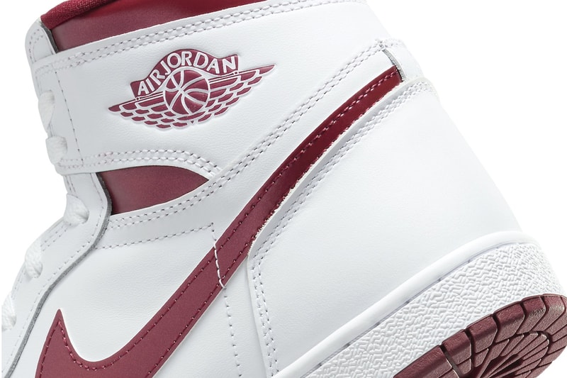 Air Jordan 1 High 85 "Metallic Burgundy" Slated To Return Next Month BQ4422-161 release info white team red white high tops swoosh