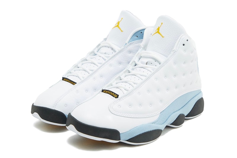 Official Look release date Air Jordan 13 Blue Grey 414571-170 white/Yellow Ochre-Blue Grey-Black february 2024 release date