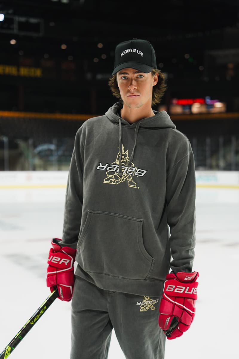 Arizona Coyotes X Bauer Hockey Is NAHMIAS Coded	doni creative director nhl hockey team capsule release price shop hat hoodie crewneck price link online ice skate streetwear nahmia