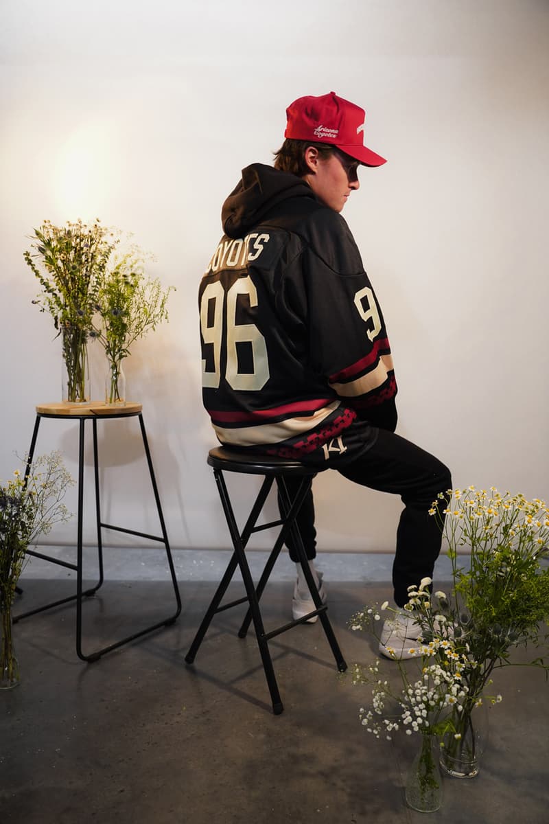 Arizona Coyotes X Bauer Hockey Is NAHMIAS Coded	doni creative director nhl hockey team capsule release price shop hat hoodie crewneck price link online ice skate streetwear nahmia