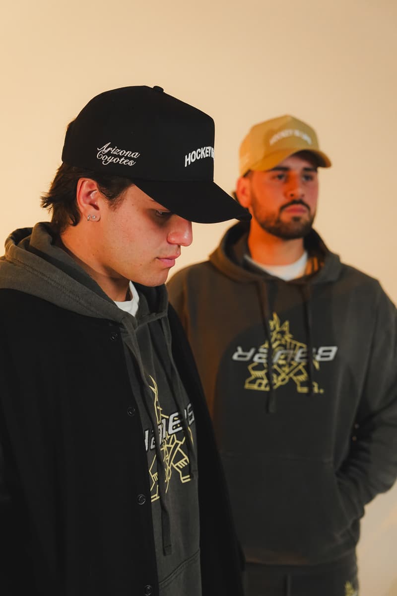 Arizona Coyotes X Bauer Hockey Is NAHMIAS Coded	doni creative director nhl hockey team capsule release price shop hat hoodie crewneck price link online ice skate streetwear nahmia