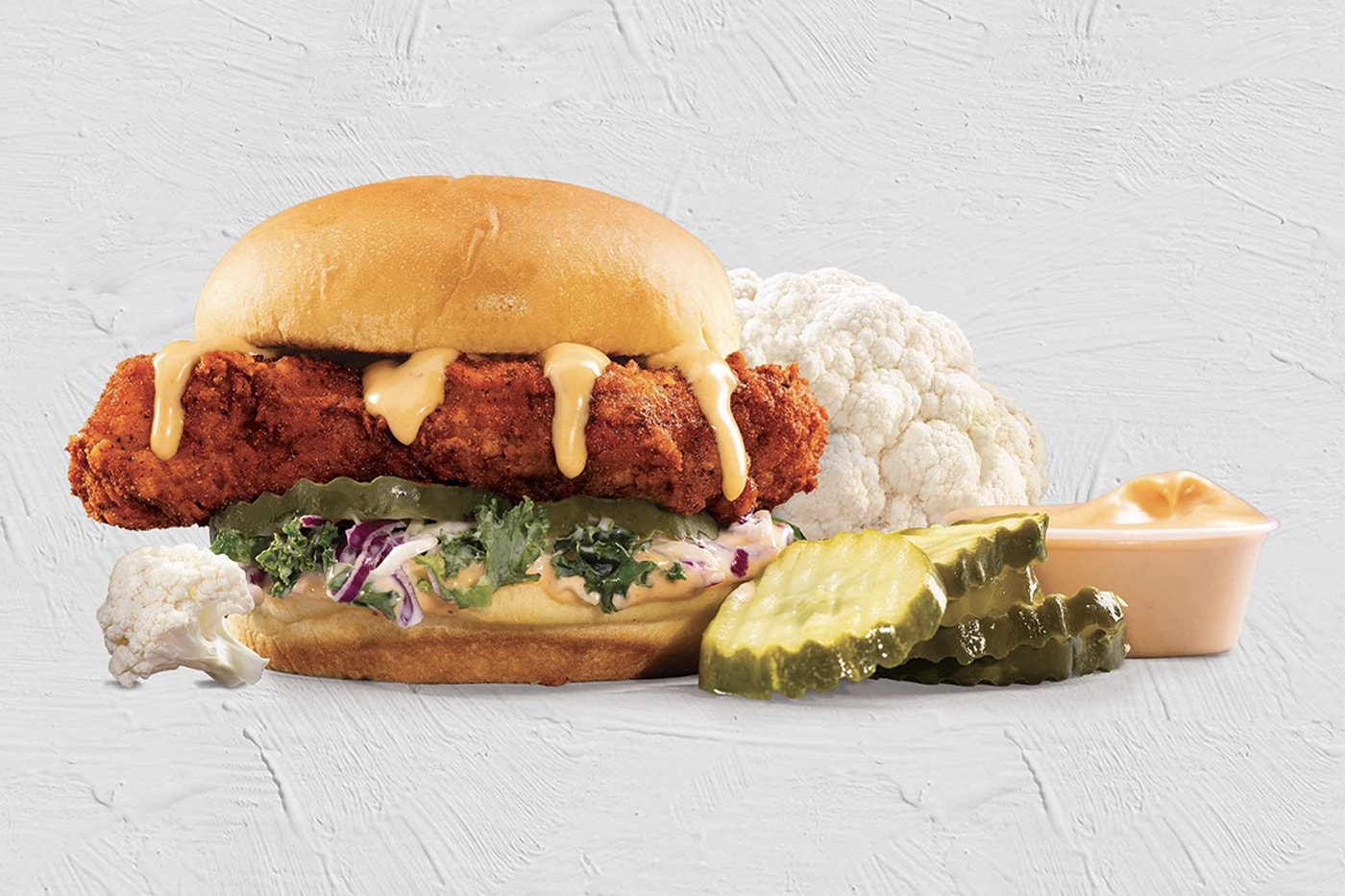 Drake Dave's Hot Chicken non meat Cauli Sandwich menu item announcement