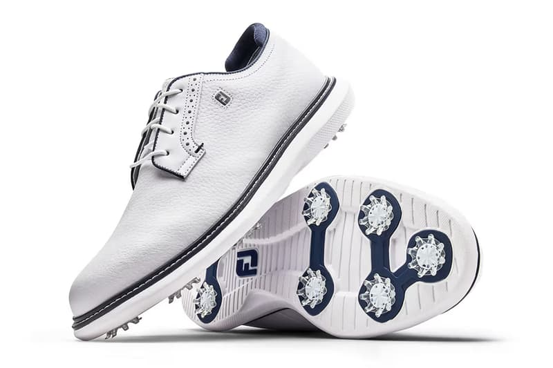 footjoy fj traditions blucher golf shoe spiked white black brick price buy list release date