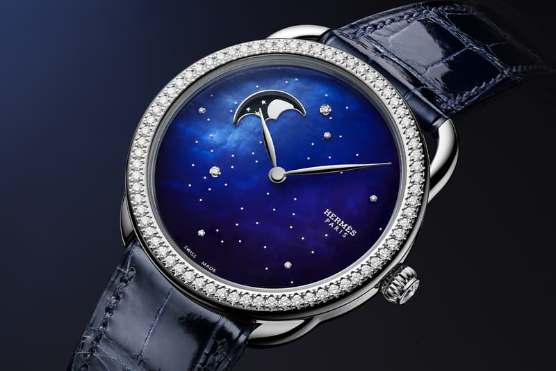 Hermès Arceau Petite Lune Ciel Étoilé Watch InfoFeaturing a diamond-set dial in a deep cestial blue gradient.