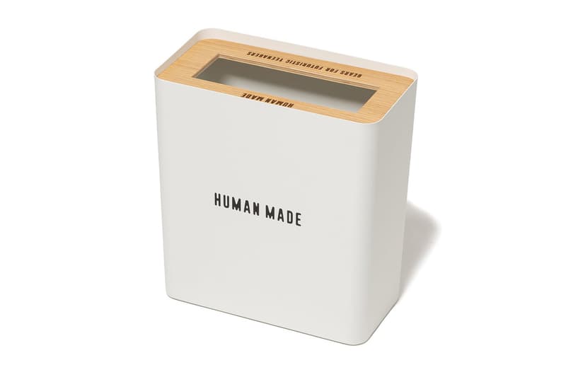 HUMAN MADE Unveils Third Houseware Capsule tissue box trash can nigo pharrell fashion week paris collection price link drop home goods handy wiper makeup tool kit box bread case shop images