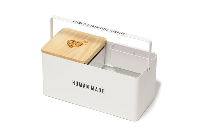 HUMAN MADE Unveils Third Houseware Capsule tissue box trash can nigo pharrell fashion week paris collection price link drop home goods handy wiper makeup tool kit box bread case shop images