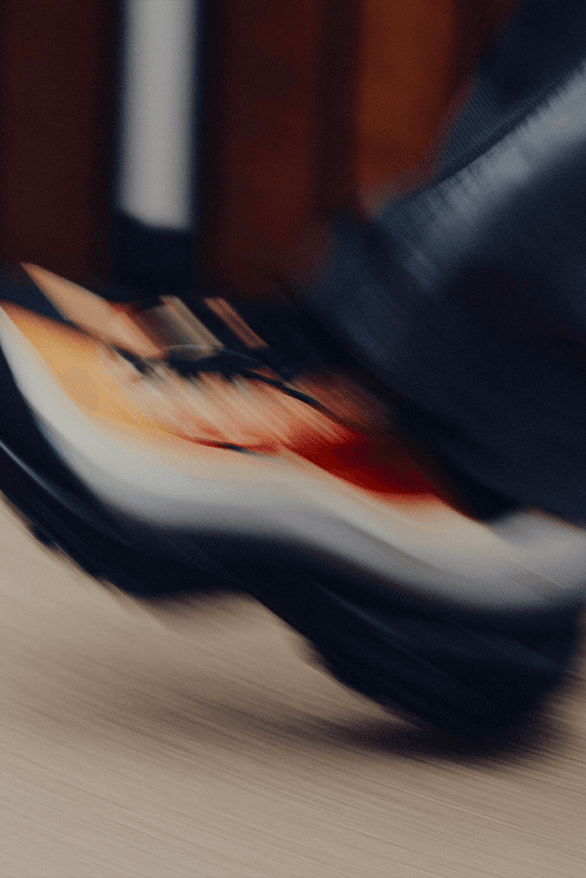 LORENZ.OG AIR in Colour Nike air max 95 Exhibition London uk designer Virgil Abloh dusk volcano sneaker footwear pack collaboration custom