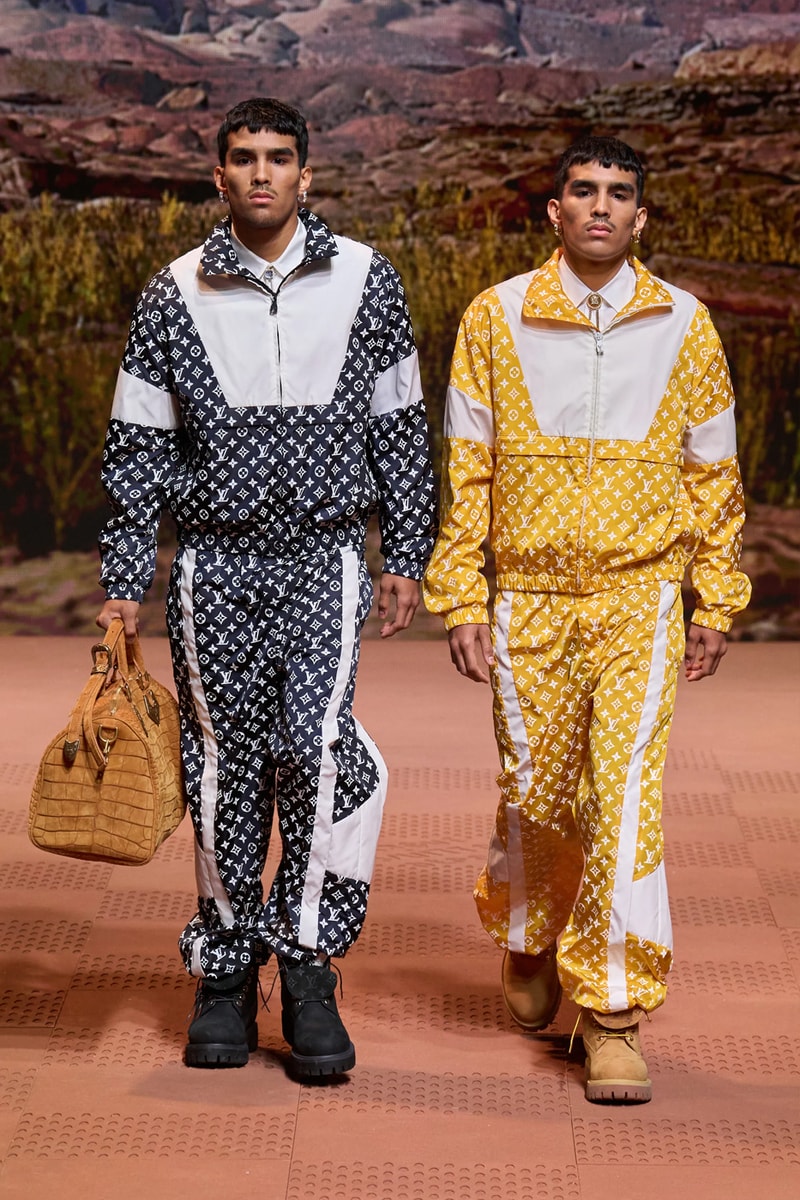 Louis Vuitton Fall Winter 2024 Paris Fashion Week menswear Pharrell Williams runway show harmonica cowboy western motifs timbaland boots swae lee sioux mumford and sons miley cyrus new song