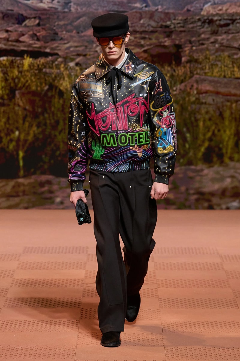 Louis Vuitton Fall Winter 2024 Paris Fashion Week menswear Pharrell Williams runway show harmonica cowboy western motifs timbaland boots swae lee sioux mumford and sons miley cyrus new song