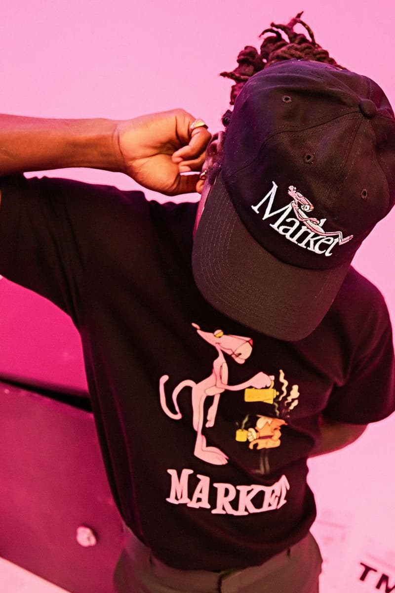 MARKET Enlists the Pink Panther for First Capsule of 2024 movie collab graphic apparel t shirt tee hoodie pants price usd link release drop