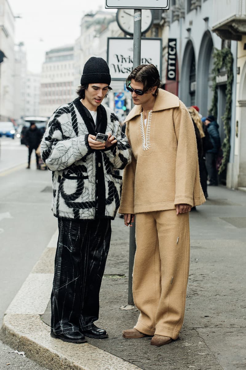 Milan Fashion Week Men's FW24 Street Style fall winter 2024 gucci prada raf simons miuccia jw anderson diesel jonathan anderson sabato jordan luca