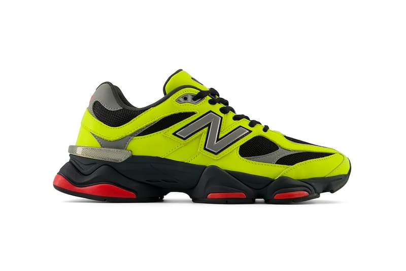 New Balance 9060 Arrives in "Tea Tree" Black U9060NRG sneakers neon volt retro big midsole comfort nb