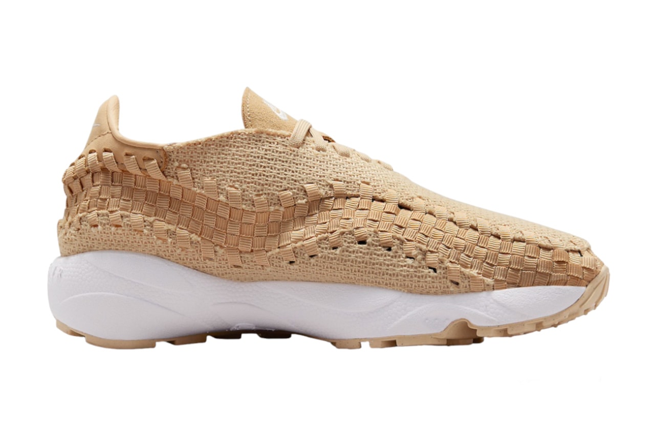nike air footscape woven hemp material spring 2024 release date phantom white sesame monochromatic colorway details specs price