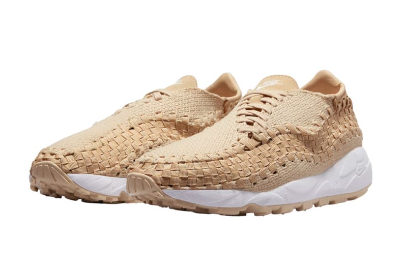 nike air footscape woven hemp material spring 2024 release date phantom white sesame monochromatic colorway details specs price