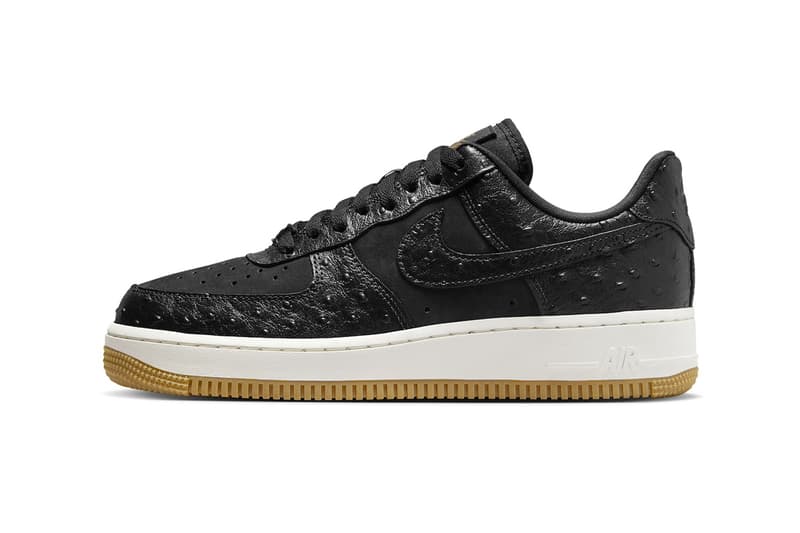 Official Look At the Nike Air Force 1 Low "Black Ostrich" DZ2708-002 Black/Sail-Gum Light Brown leather af1 low