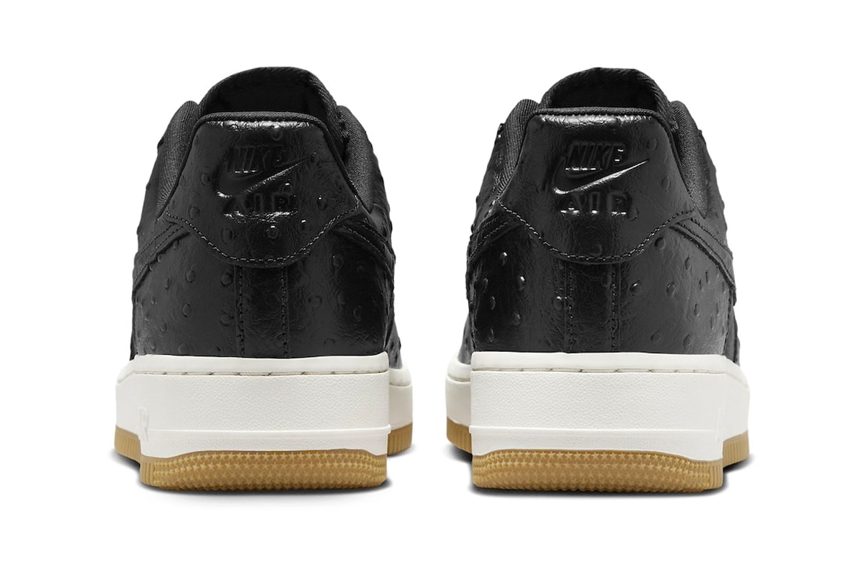 Official Look At the Nike Air Force 1 Low "Black Ostrich" DZ2708-002 Black/Sail-Gum Light Brown leather af1 low