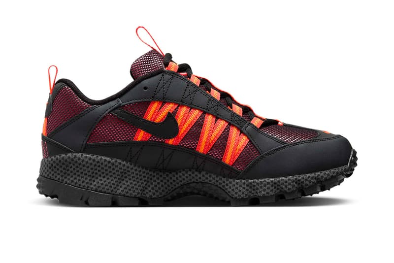 Nike Air Humara Lands in "Black/Bright Crimson" sneakers release price vintage retro color jacquemus drop link mesh outsole upper 