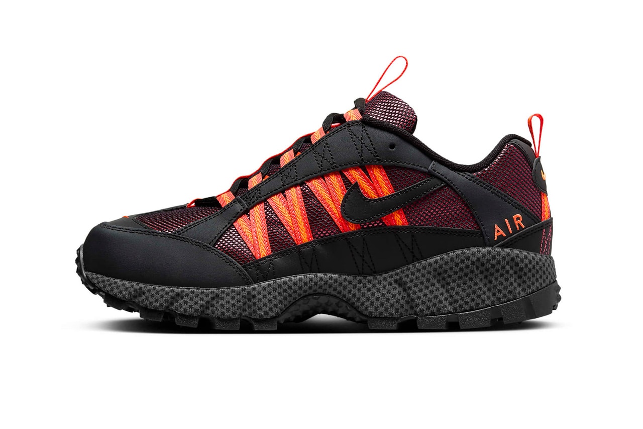 Nike Air Humara Lands in "Black/Bright Crimson" sneakers release price vintage retro color jacquemus drop link mesh outsole upper 