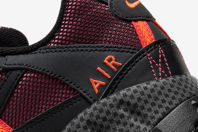 Nike Air Humara Lands in "Black/Bright Crimson" sneakers release price vintage retro color jacquemus drop link mesh outsole upper 