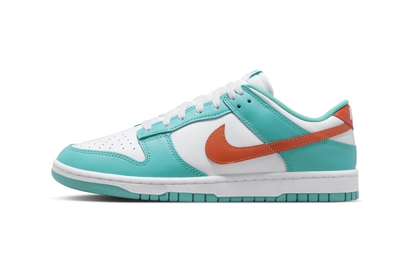 Official Look At the Nike Dunk Low "Miami Dolphins" DV0833-102 White/Dusty Cactus-Cosmic Clay release info nfl football