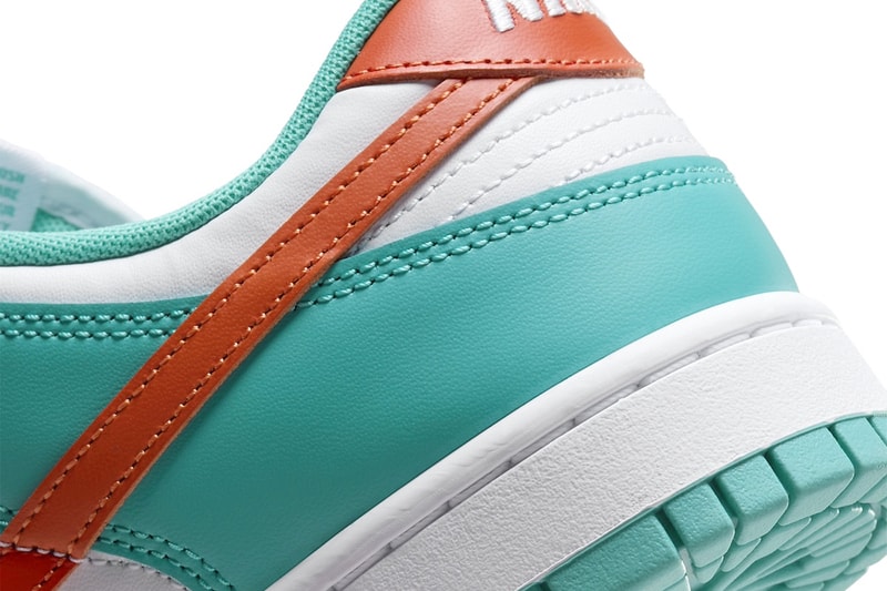 Official Look At the Nike Dunk Low "Miami Dolphins" DV0833-102 White/Dusty Cactus-Cosmic Clay release info nfl football