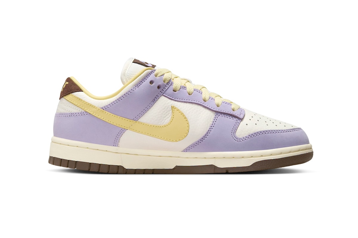 Official Look at the Nike Dunk Low Premium "Lilac Bloom" FB7910-500 Lilac Bloom/Soft Yellow-Sail-Coconut Milk-Baroque Brown release info spring 2024