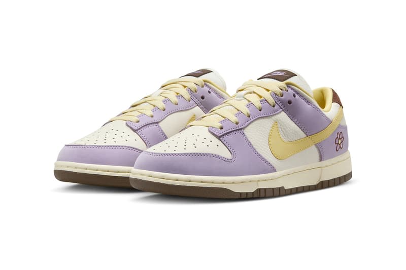 Official Look at the Nike Dunk Low Premium "Lilac Bloom" FB7910-500 Lilac Bloom/Soft Yellow-Sail-Coconut Milk-Baroque Brown release info spring 2024