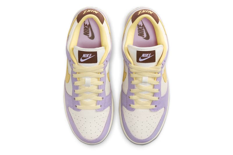 Official Look at the Nike Dunk Low Premium "Lilac Bloom" FB7910-500 Lilac Bloom/Soft Yellow-Sail-Coconut Milk-Baroque Brown release info spring 2024