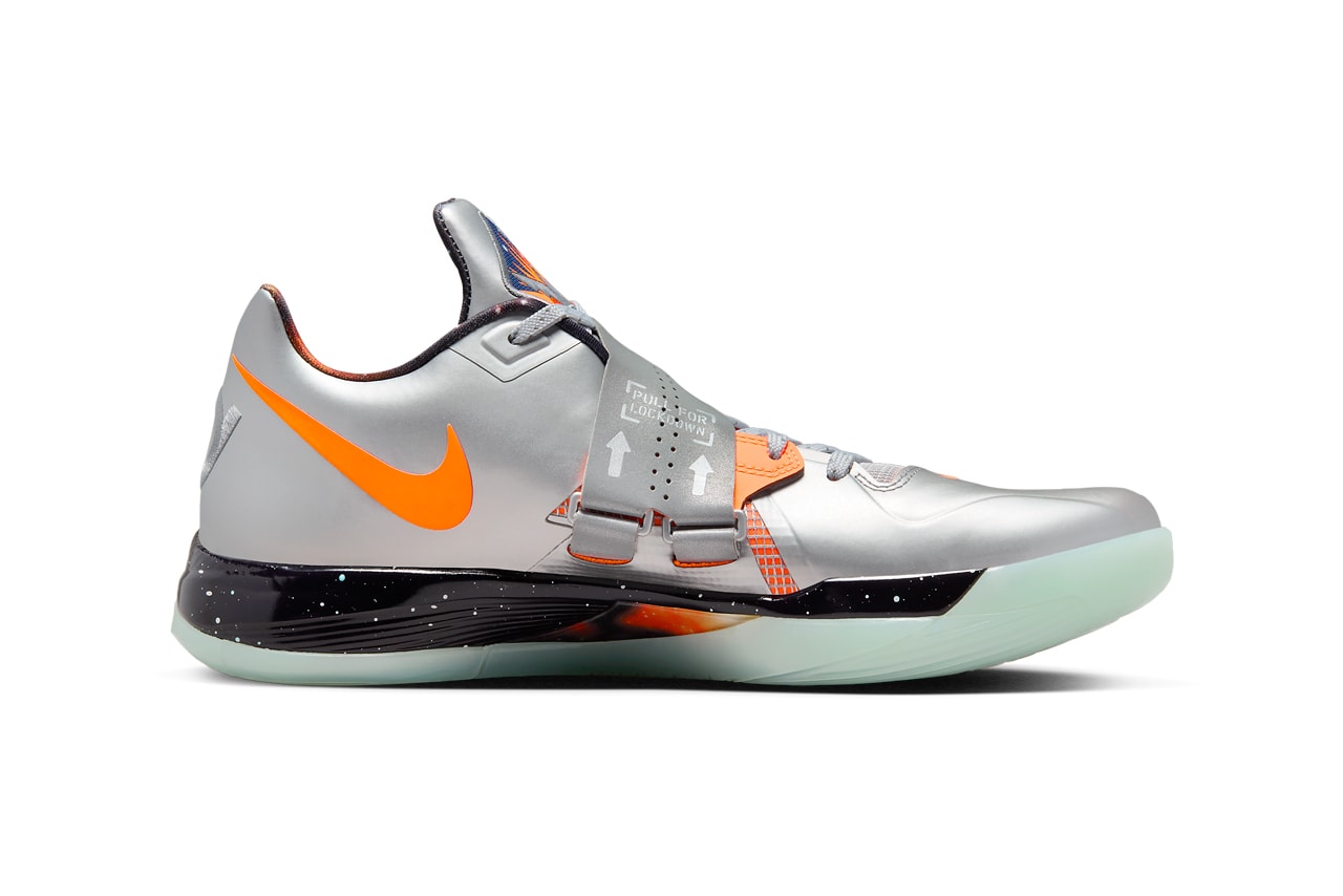 The Nike KD 4 "Galaxy" Is Returning in 2024 kevin durant basketball shoe nike swoosh low top sneakers futuristic space themed