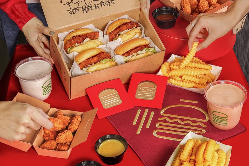 Shake Shack Hong Kong Hot Honey Menu Year of the Dragon Lunar New Year Hot Honey Chicken Burger Hot Honey Chicken Bites Mini Shake