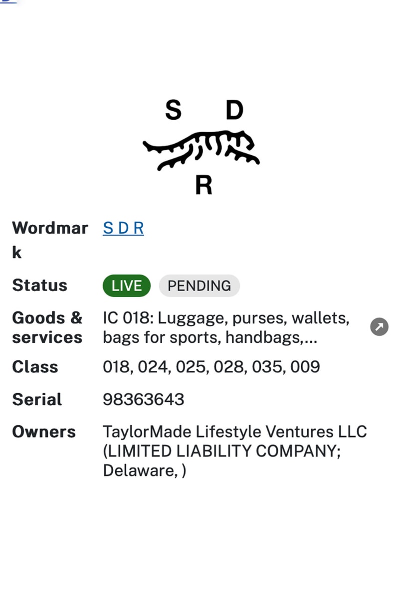 tiger woods sunday red taylormade trademarks brand filed