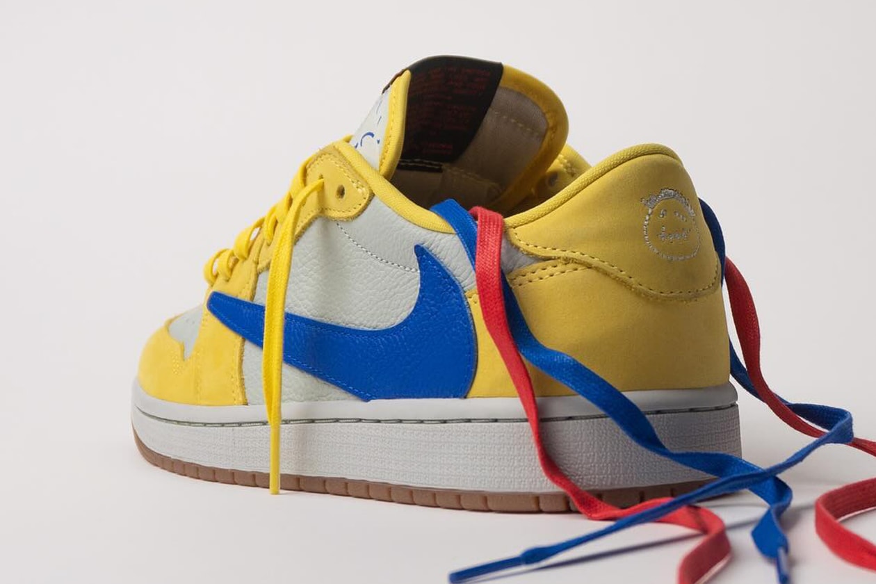 travis scott nike air michael jordan brand 1 low og canary womens yellow white dz4137 700 official release date info photos price store list buying guide