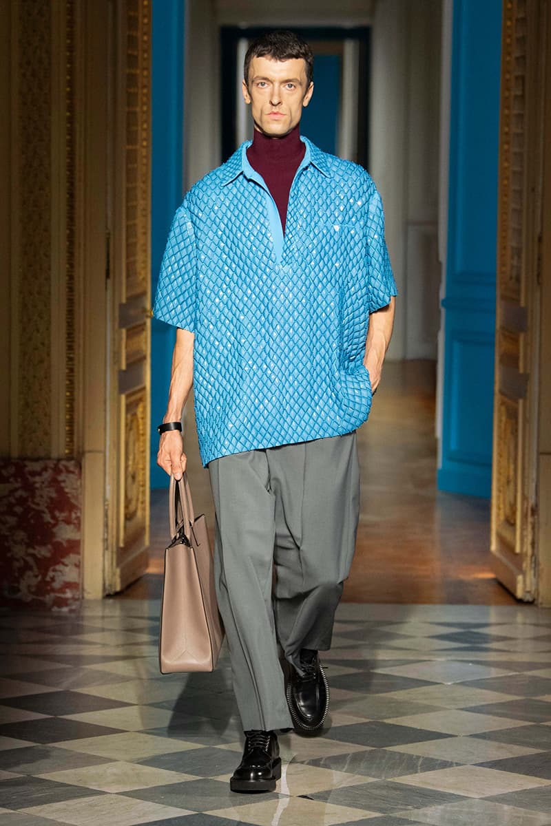 Valentino Fall Winter 2024 Paris Fashion Week menswear runway show Pierpaolo Piccioli le ciel menswear color liberates masculinity blue pink