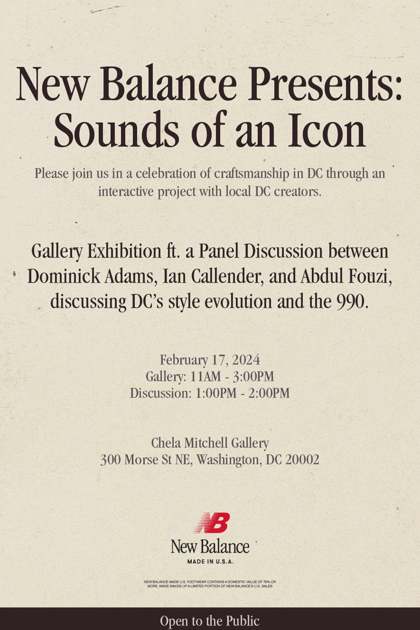 New Balance Sounds of an Icon Panel and Workshop Event in Washington DC