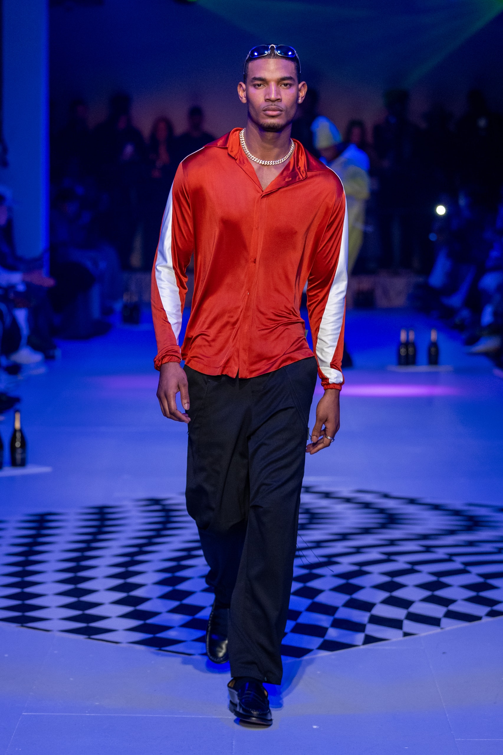 Saul Nash Fall Winter 2024 London Fashion Week menswear womenswear jourdan dunn runway show mc rave hip hop dance