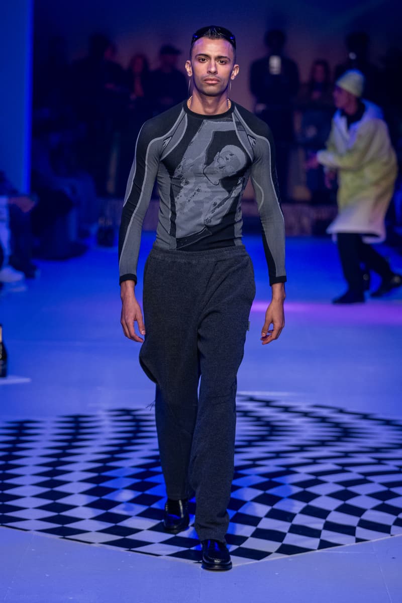 Saul Nash Fall Winter 2024 London Fashion Week menswear womenswear jourdan dunn runway show mc rave hip hop dance