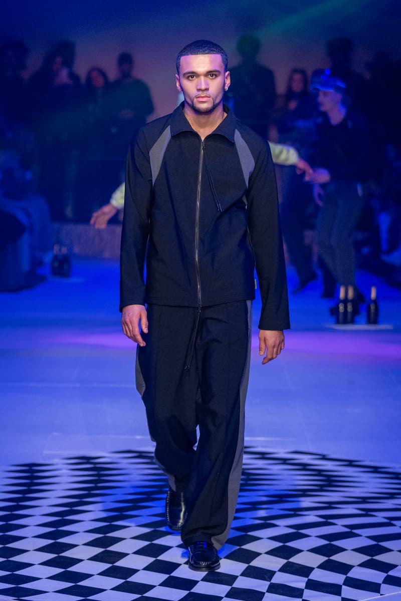 Saul Nash Fall Winter 2024 London Fashion Week menswear womenswear jourdan dunn runway show mc rave hip hop dance