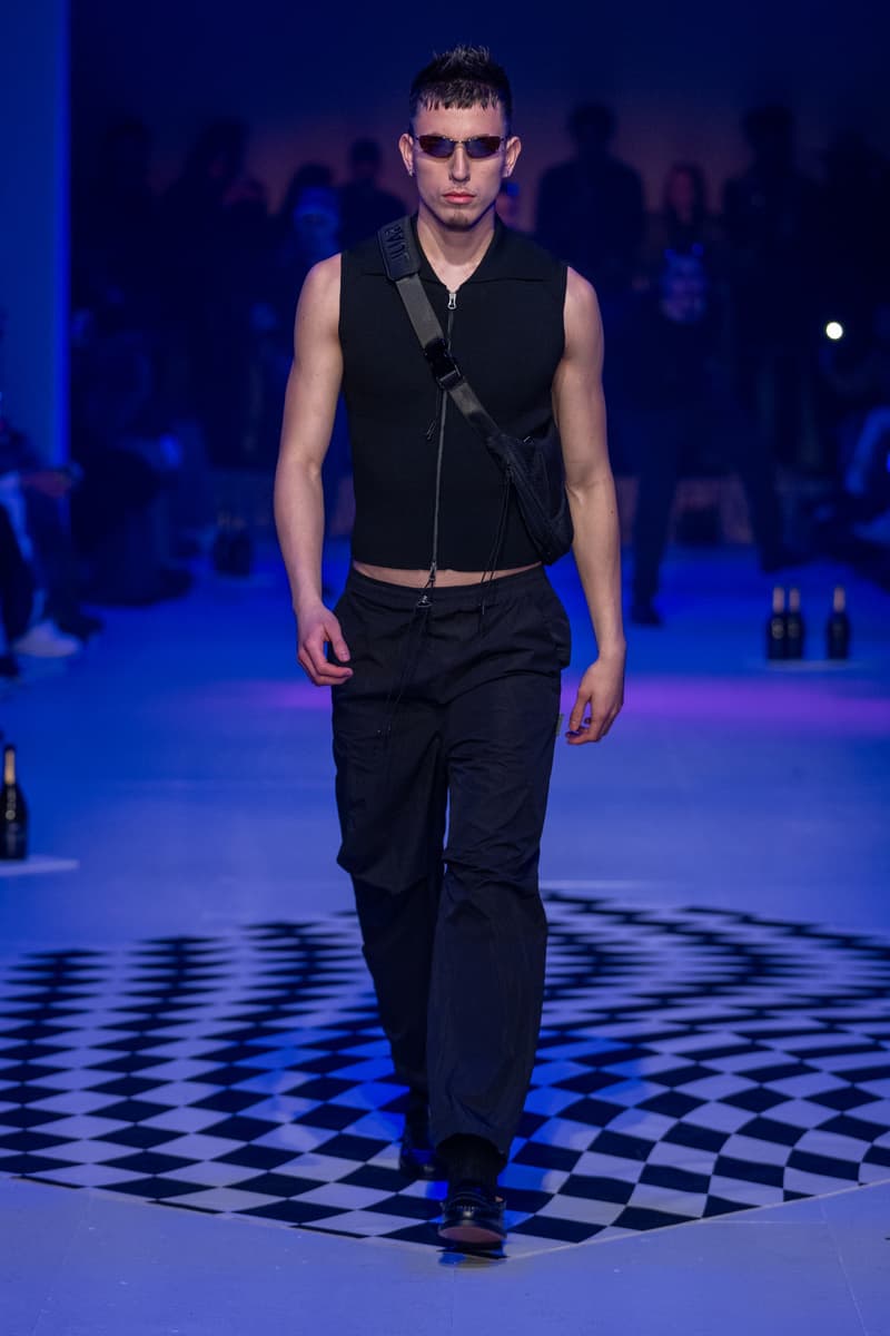 Saul Nash Fall Winter 2024 London Fashion Week menswear womenswear jourdan dunn runway show mc rave hip hop dance