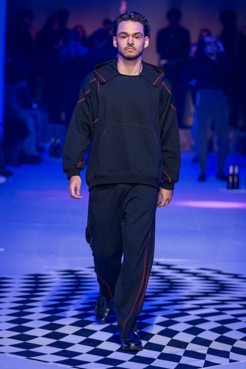 Saul Nash Fall Winter 2024 London Fashion Week menswear womenswear jourdan dunn runway show mc rave hip hop dance