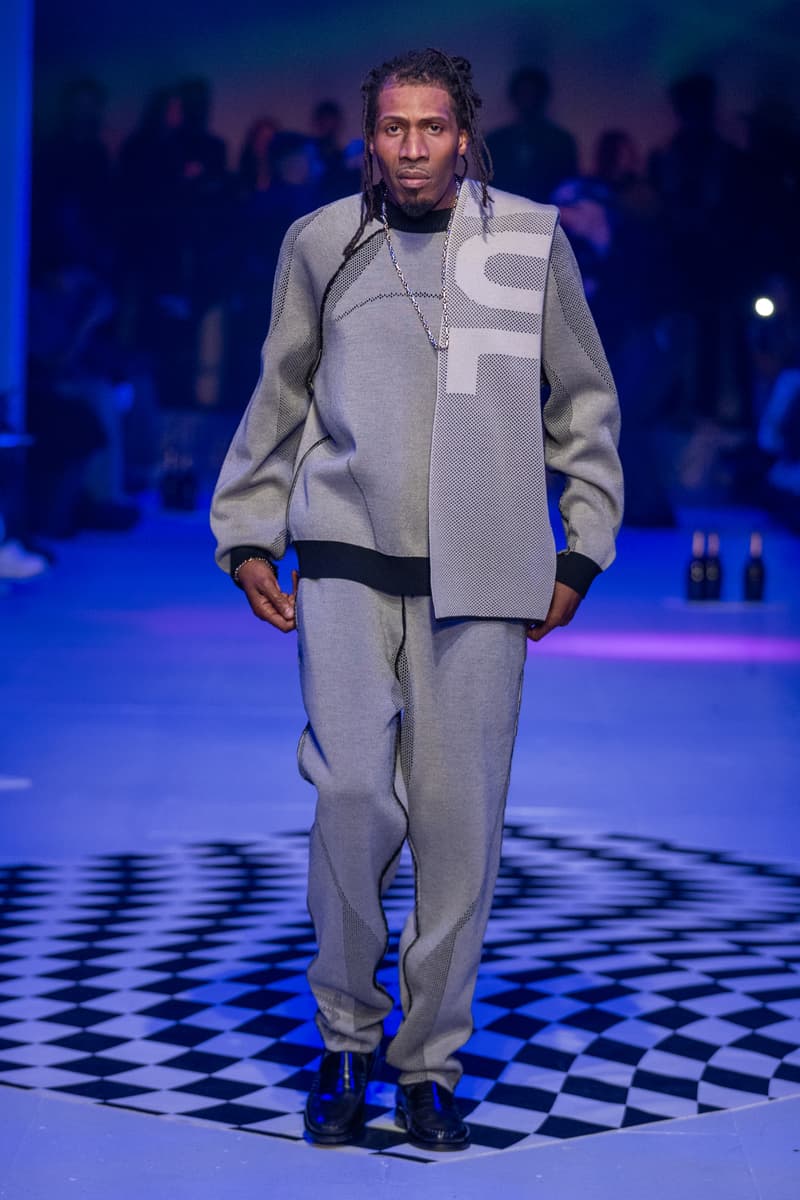 Saul Nash Fall Winter 2024 London Fashion Week menswear womenswear jourdan dunn runway show mc rave hip hop dance