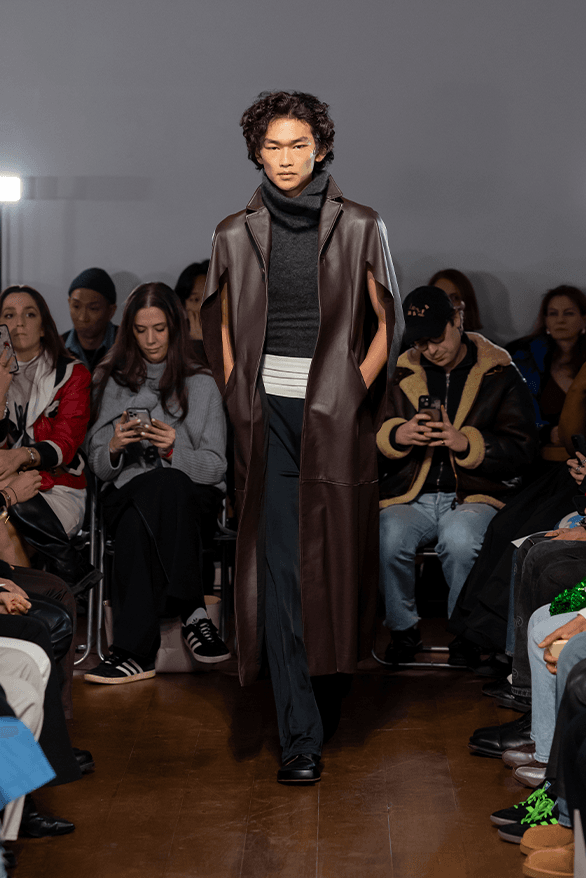 Aaron Esh Fall Winter 2024 London Fashion Week menswear womenswear lvmh prize British fashion council newgen runway show